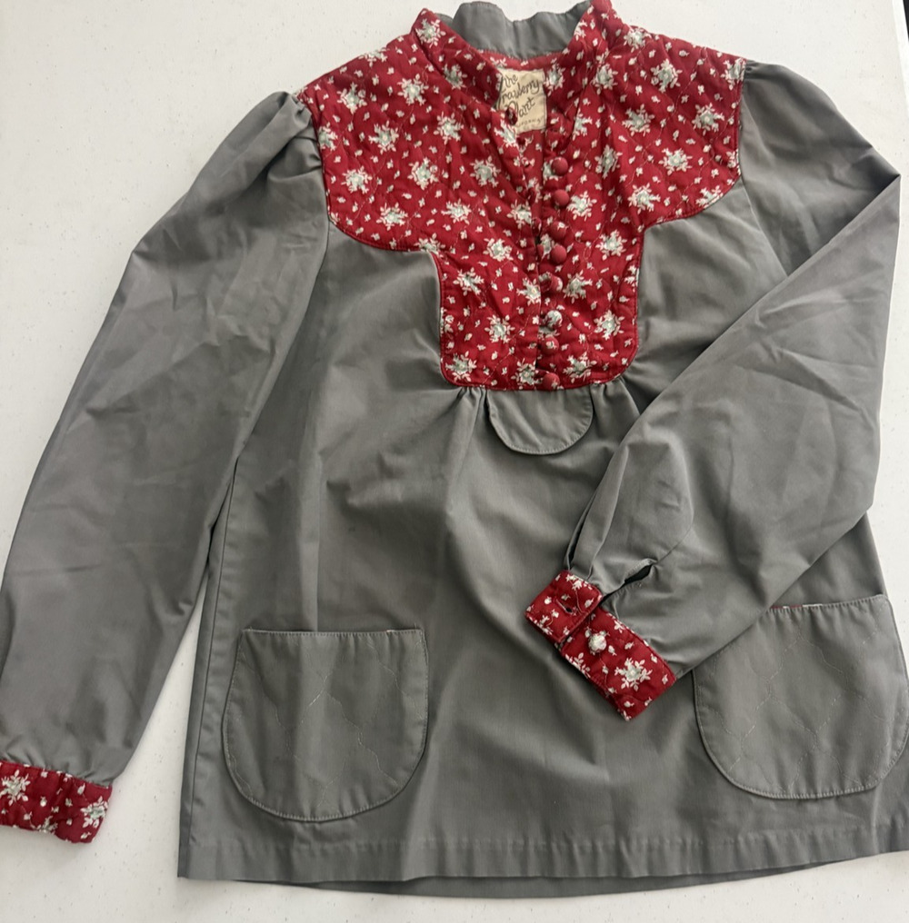 Vintage 70s The Strawberry Plant Dorothy Schoelen Womens Floral Smock Blouse - M